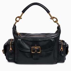 Chloé Black Leather Shoulder Bag with Gold Hardware